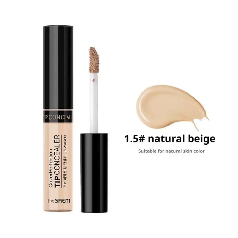 Corrector de alta cobertura Saem, maquillaje facial líquido, corrector de ojeras SPF28, protección solar para maquillaje de piel impecable, 6,5g