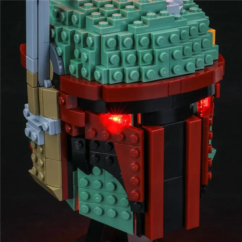 Starsing Wars Lighting Set For 75277 Boba Fett Helmet Bounty Hunter Movie Not Include Building Blocks (Only Led Light Kit)