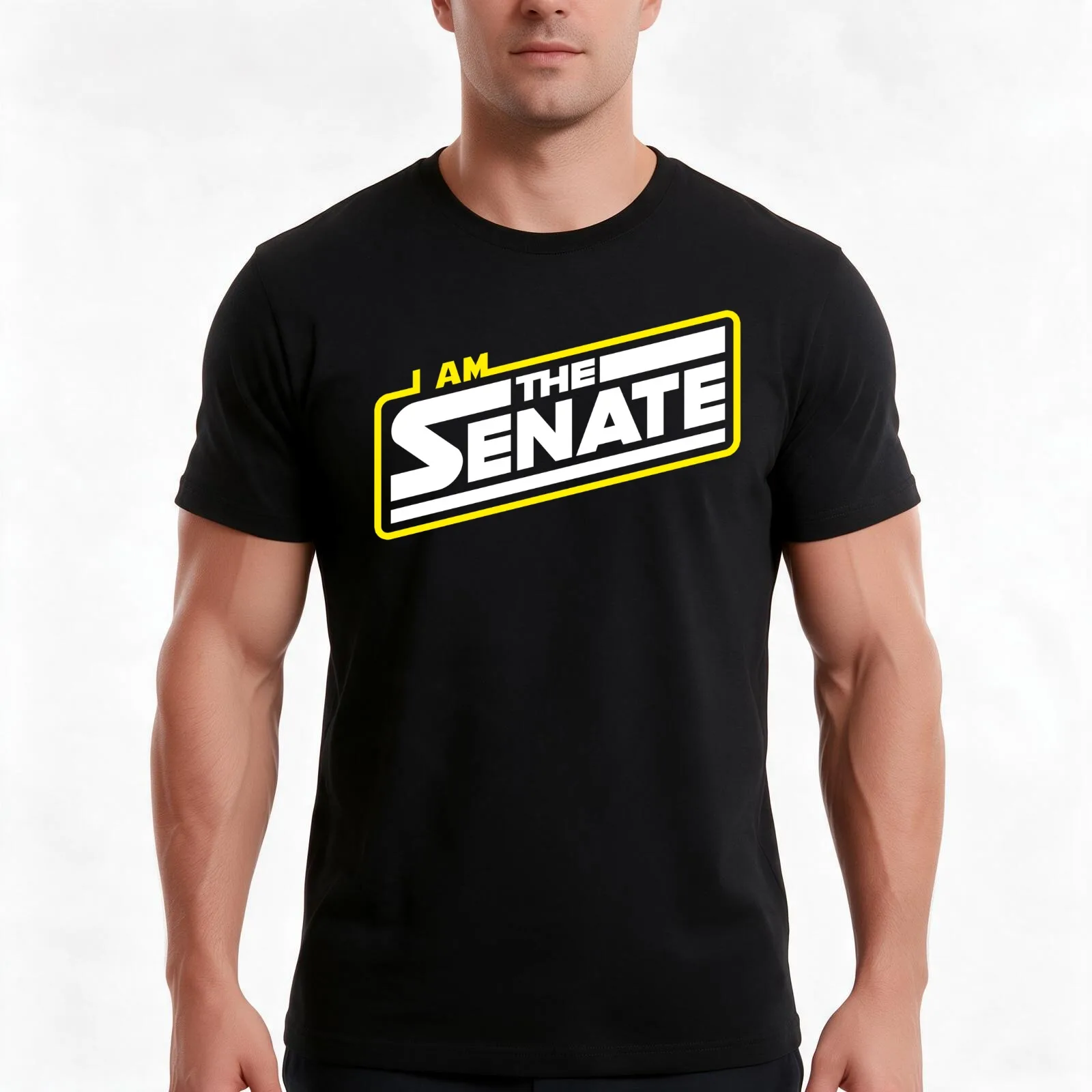 I am the Senate T-Shirt, Summer Casual Cotton Tee, Oversized Streetwear Tops, Vintage Graphic Print, Loose Fit Short Sleeve