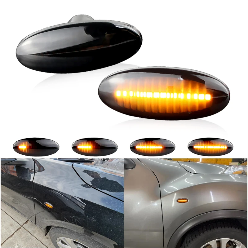 For Nissan X-trail Qashqai J10 Cube Juke Leaf Micra K13 Note E11 Car Side Marker Light Dynamic LED Turn Signal Lamp