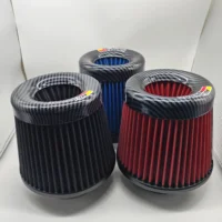 Filtro de aire de admisión KN, 3 pulgadas, 76mm, filtro de aire Universal de alto flujo para motocicleta y coche, cabezal de seta para rendimiento KN de gran caballos de fuerza