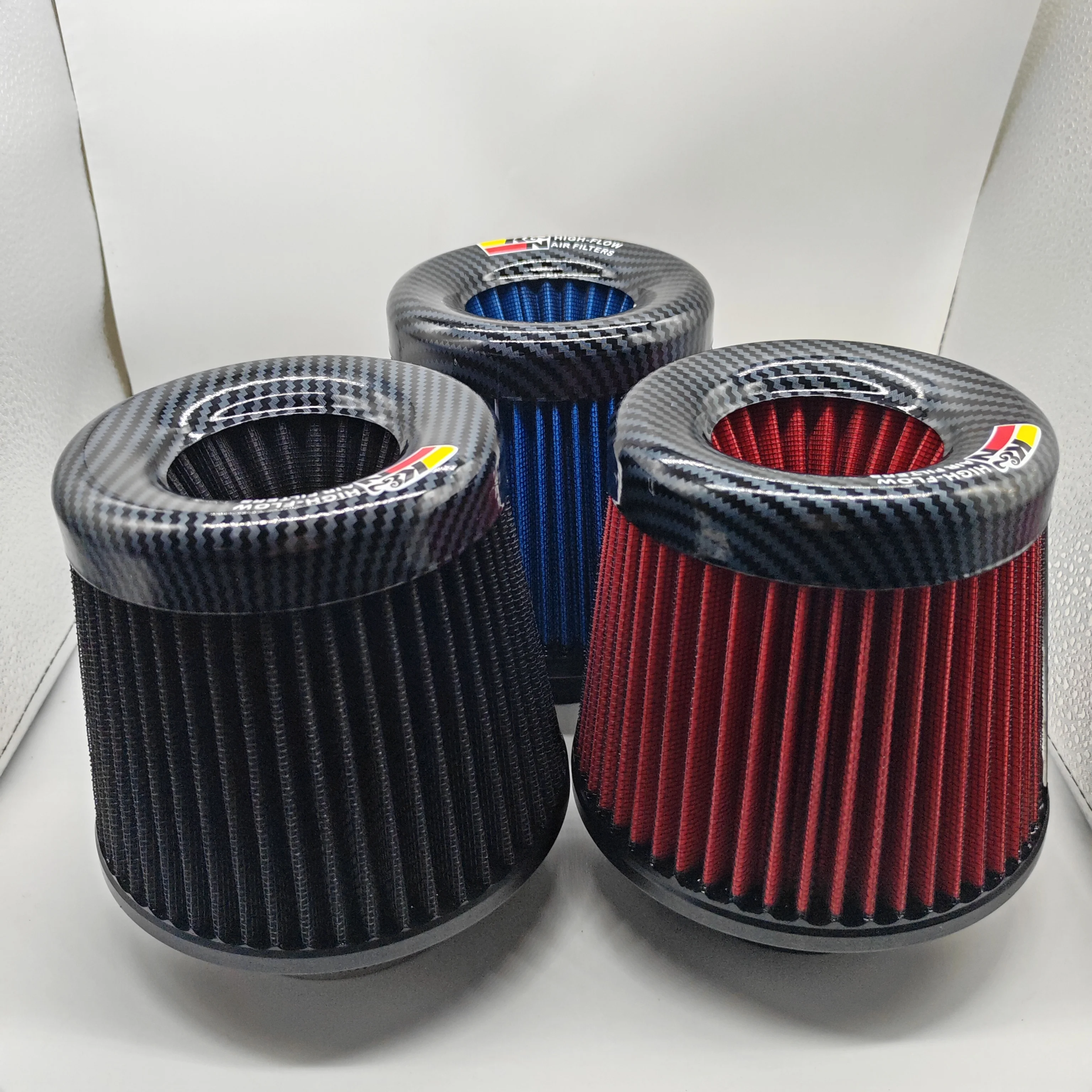 KN Filtr powietrza dolotowego 3 cale 76 mm Motocykl samochodowy Uniwersalny filtr powietrza o wysokim przepływie Grzybkowa głowica dla KN Big Horsepower Performance
