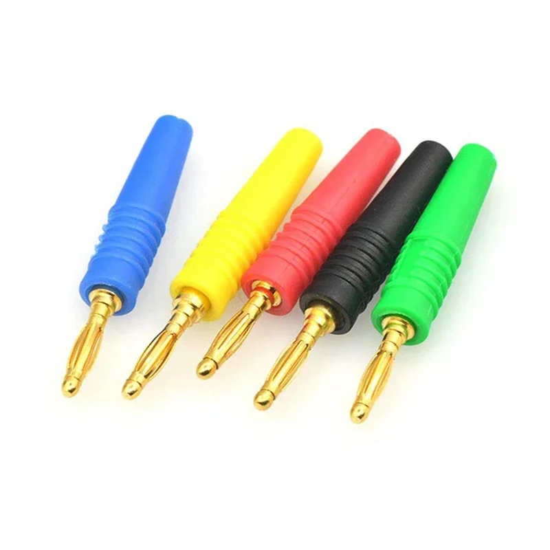 1/5Pcs nuovo 2mm 4mm spine placcato in oro altoparlante musicale cavo cavo Pin spina a Banana connettori nero rosso verde blu giallo