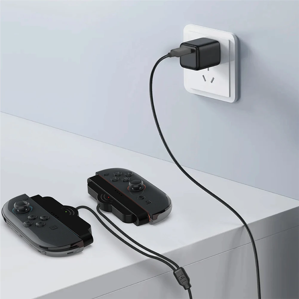كابل شاحن لوحة الألعاب 1 متر لوحدة تحكم Joy-Con 2 في 1 كابل شحن شاحن وحدة تحكم محمولة ملحقات الألعاب