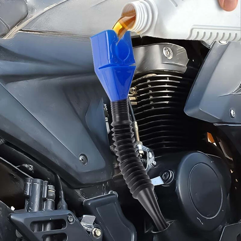 Car Refueling Funnel Gasoline Foldable Engine Oil Funnel Tool ABS Universal Flexible Draining Tool Snap Funnel