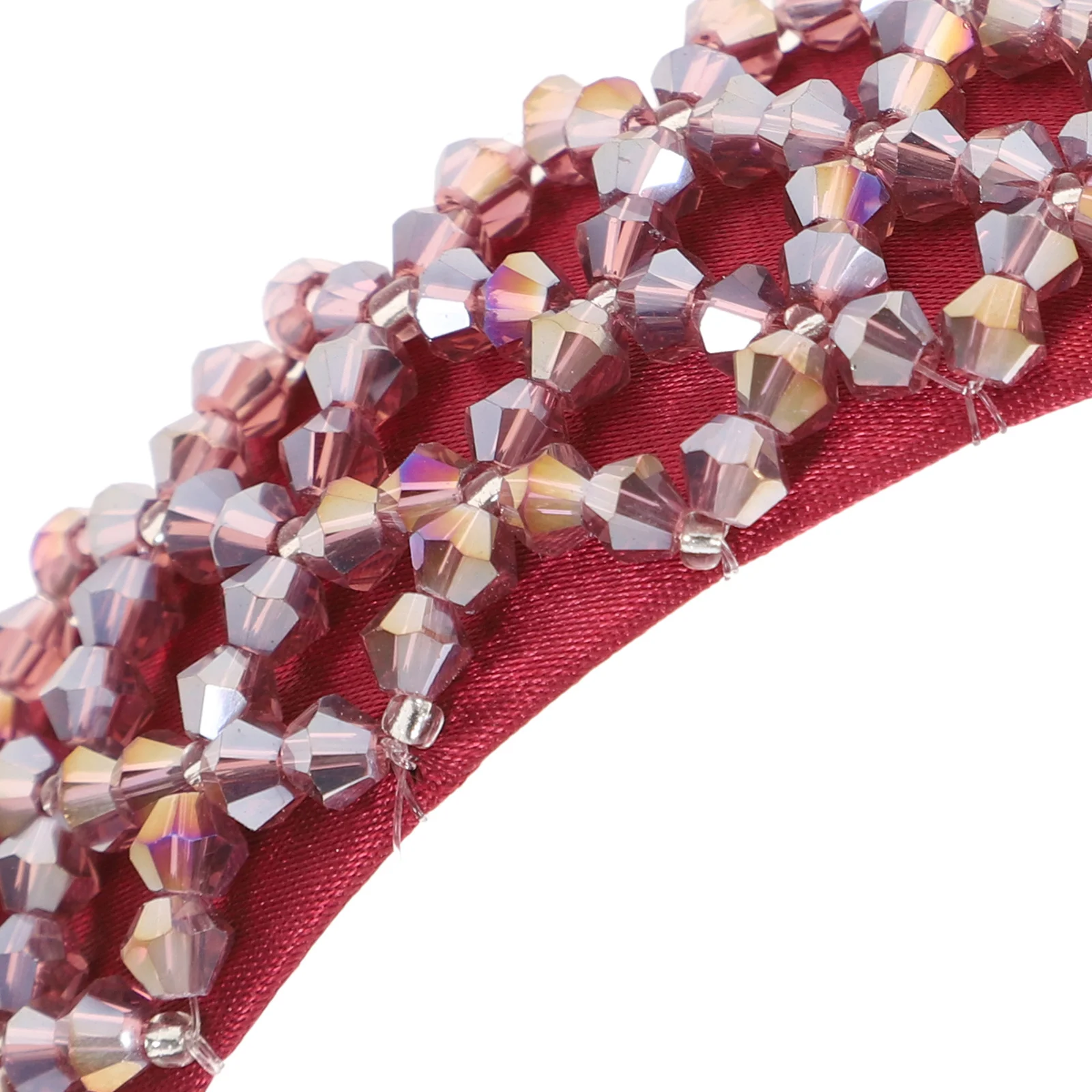 

1pc Crystal Hair Hoop Wine Red Fashion Headband For Women Girls Beaded Hair Band Elegant Party Wedding Accessory Decor