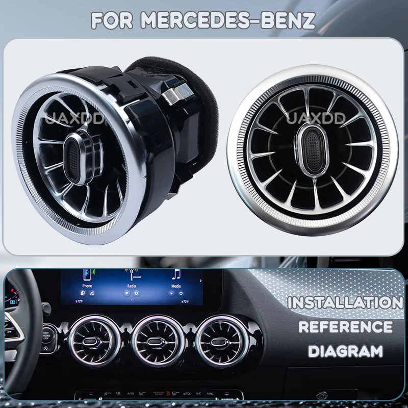 For Benz VITO 94.5MM AIR VENT Car Conditioning Interior AC Accessories A/C Grille Dashboard Panel Outlet Frame Kit Player Center