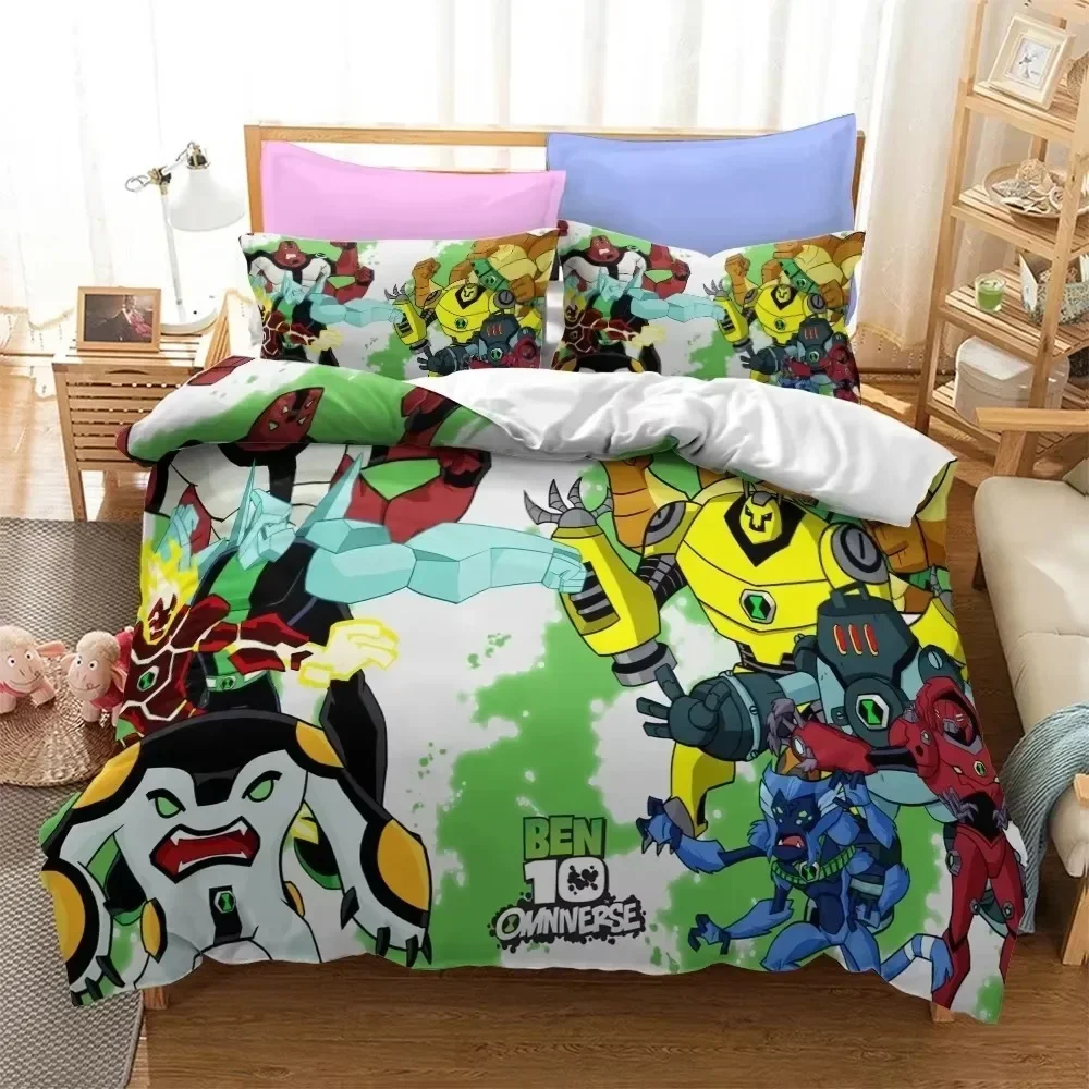 

Anime Ben Gwen 10 Cartoon Bedding Set 3D Printed Suitable for Bedroom Duvet Cover Set With Pillowcases Kids Home Textile
