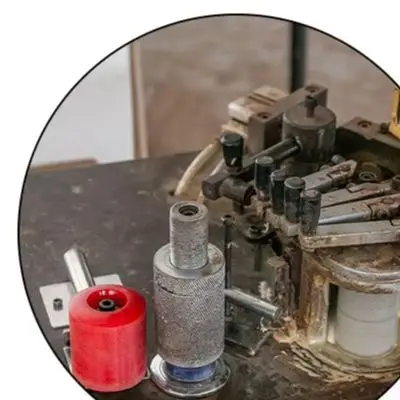 Elastic Device For Edge Banding Machine Anti Warping Auxiliary Tool With Polyurethane Wheel For Woodworking Rolling Equipment