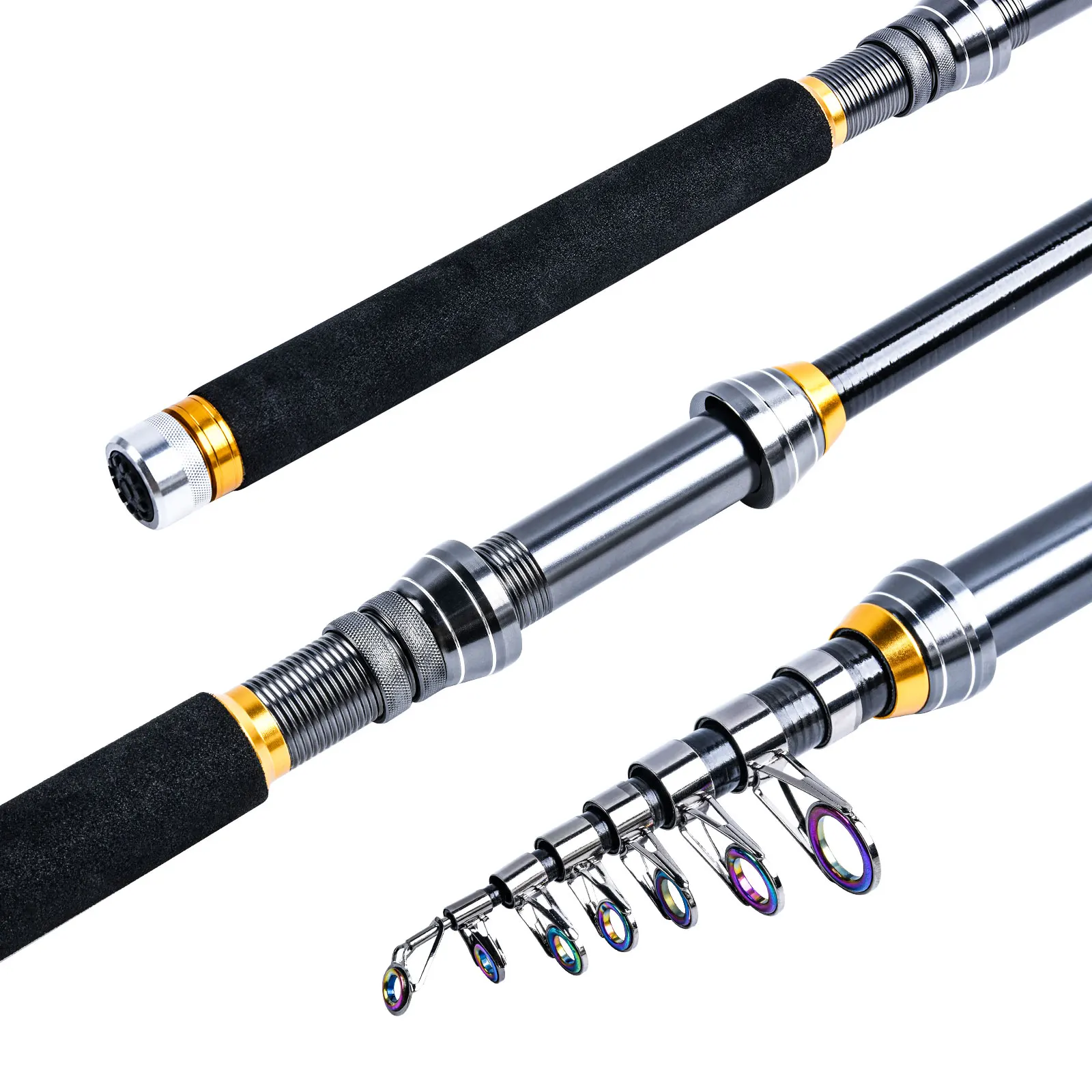 

Goture 2024 New Telescopic Fishing Rod 1.8M-2.7M Carbon Fiber Feeder Pole 6/7/8/9 Sections Spinning Travel Rod Carp Trout Sea