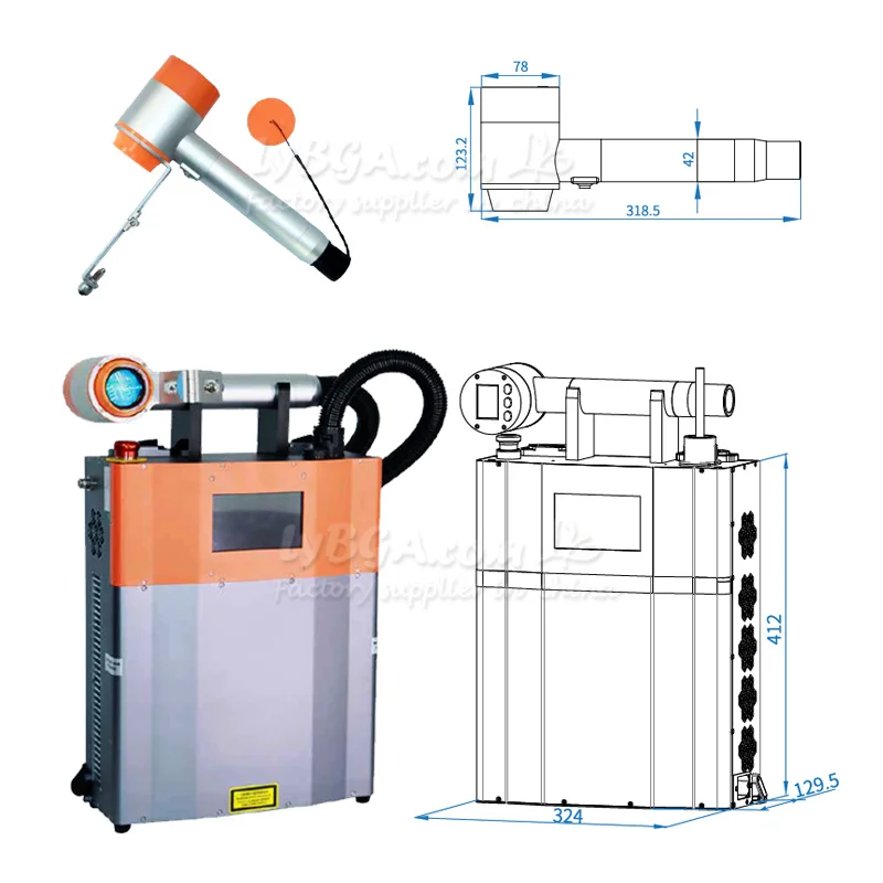Máquina de limpeza a laser de pulso lcg100a 1.2mj 100w, mochila, remoção de ferrugem, limpador, não danifica o substrato para remoção de óleo, oxidação