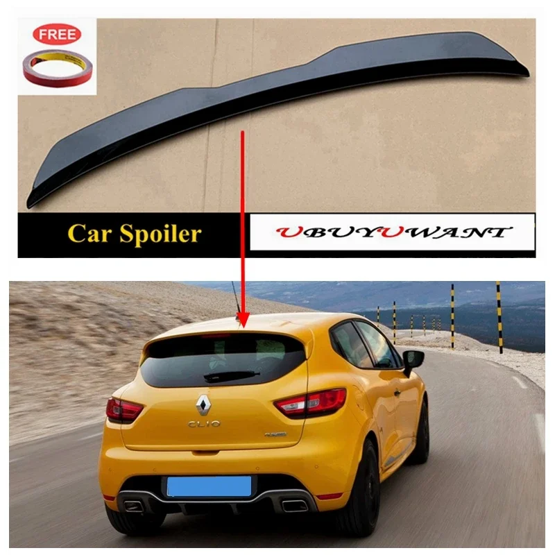 

For Renault Clio MK4 Clio 4 RS 2013-2019 Rear Roof Spoiler Wing Glossy Black Car Rear Tail Wing Decoration Tuning Rear Spoilers