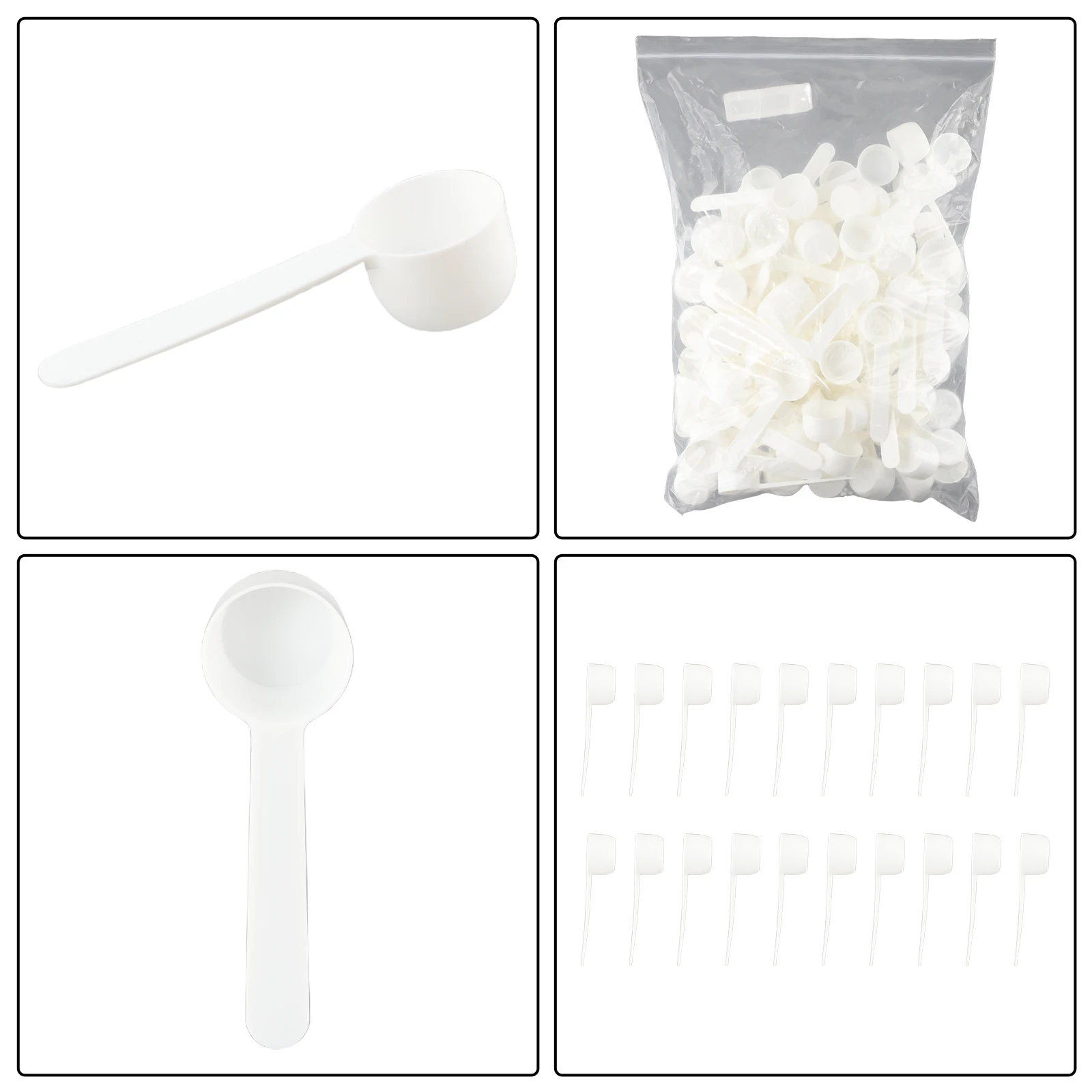50/100pc 5g White Plastic Measuring Spoon Gram Scoop Food Baking Medicine Powder Milk  Coffee Tea Multifunctional Spoons