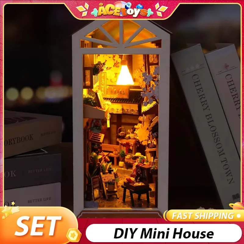 

DIY Mini House With Light Manual Assembly Fun Sturdy 3-Dimensional House Model Creative Toy