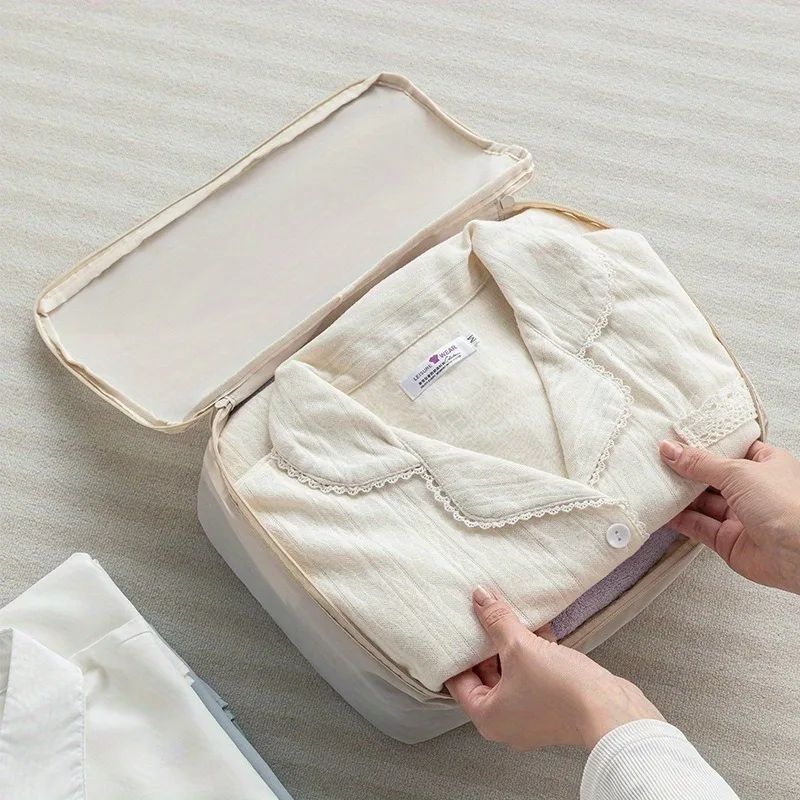 

1set/6pcs Travel storage bag set, luggage and clothing storage cube, polyester packaging cube for luggage sorting