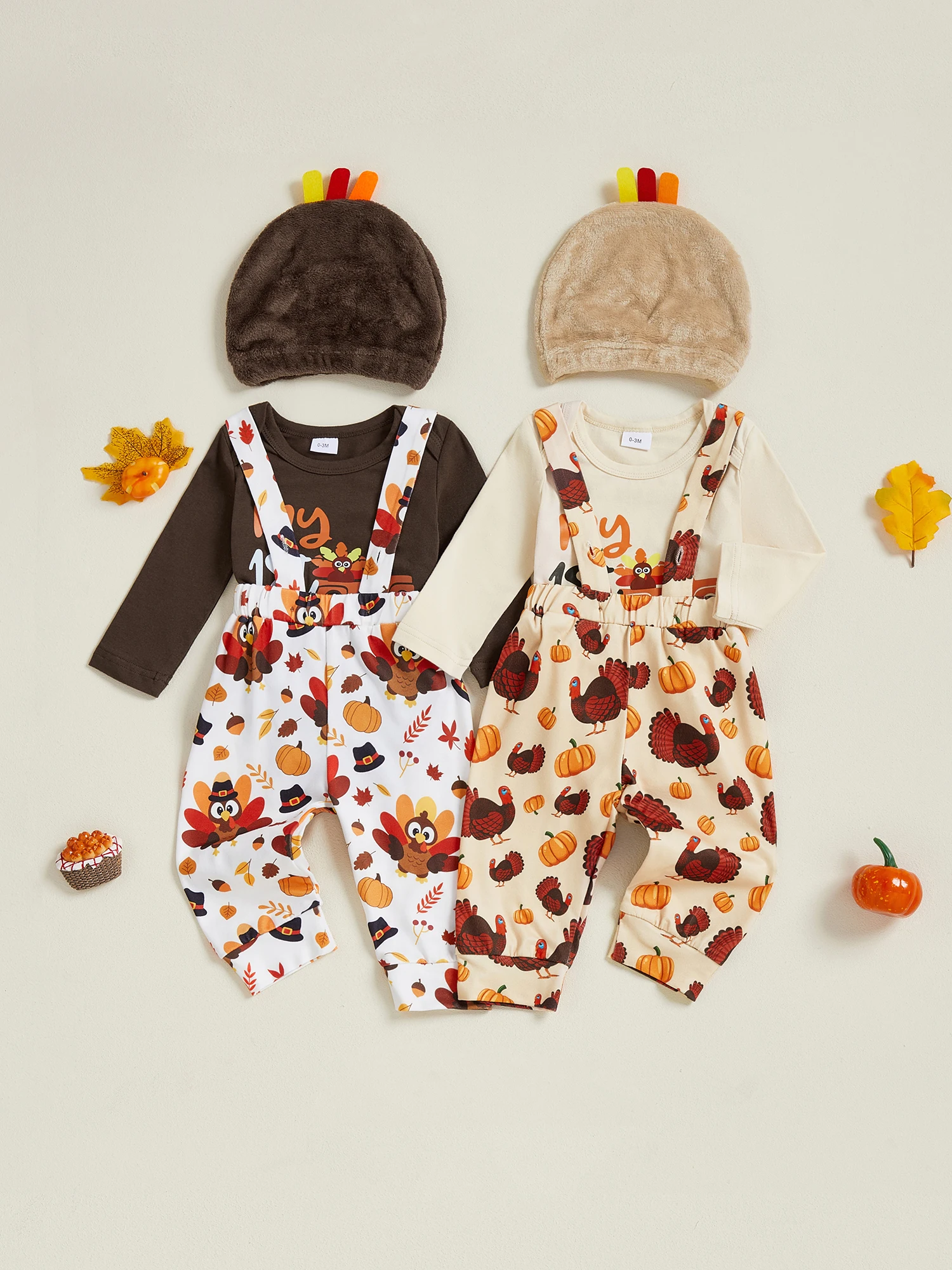 

4Pcs Infant Baby Girl Clothes Christmas Outfits Long Sleeve Romper Tops Plaid Pants Headband Hat Set for Newborn