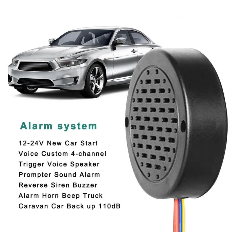 12-24V Car Start Voice Reminder Custom 4-channel Trigger Speaker Prompter Sound Alarm Reverse Siren Buzzer Alarm Horn Beep Truck