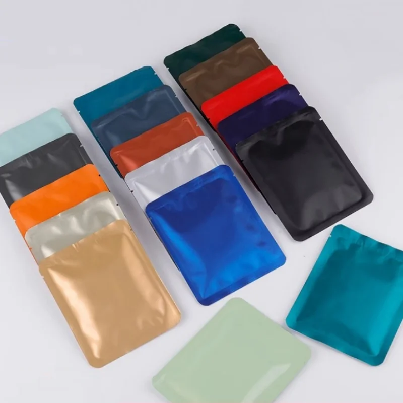 StoBag 100pcs Colorful Coffee Aluminum Foil Packaging Bag Plastic Small Heat Sealing for Tea Powder Storage Pouches Portable