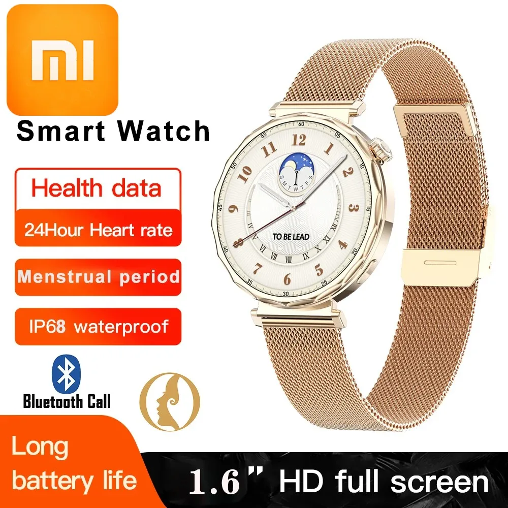 

Xiaomi Lady Bluetooth Call Смарт-часы Спорт Фитнес Сердечный ритм Кислород в крови Здоровье Смарт-часы Водонепроницаемые Многофункциональные напоминания