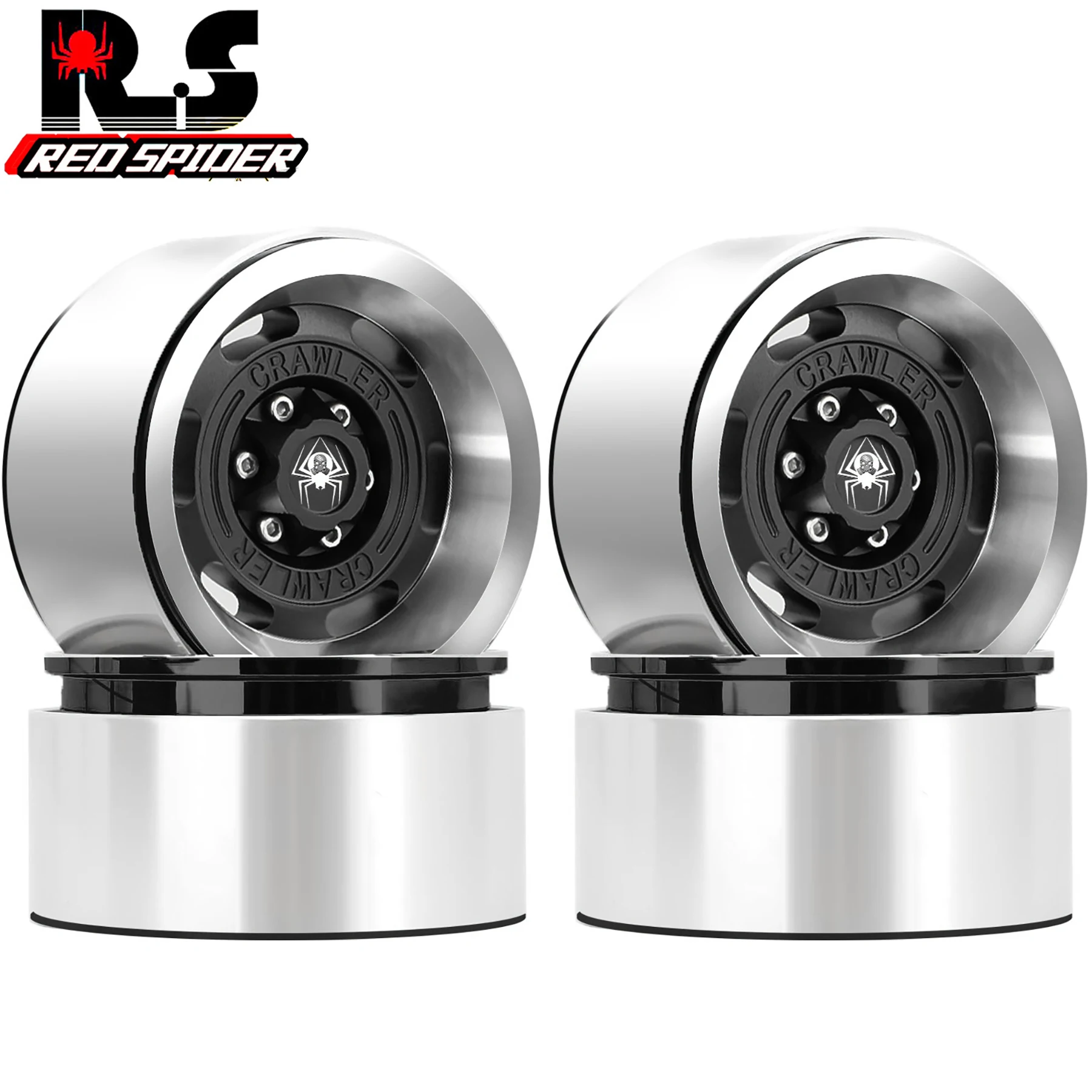 Cerchioni Beadlock 1.9 dal design vintage (4 pezzi) Mozzo ruota in lega di alluminio da 1,9'' per cingolato RC 1:10 SCX10 90046 SCX10 III TRX4 TRX6