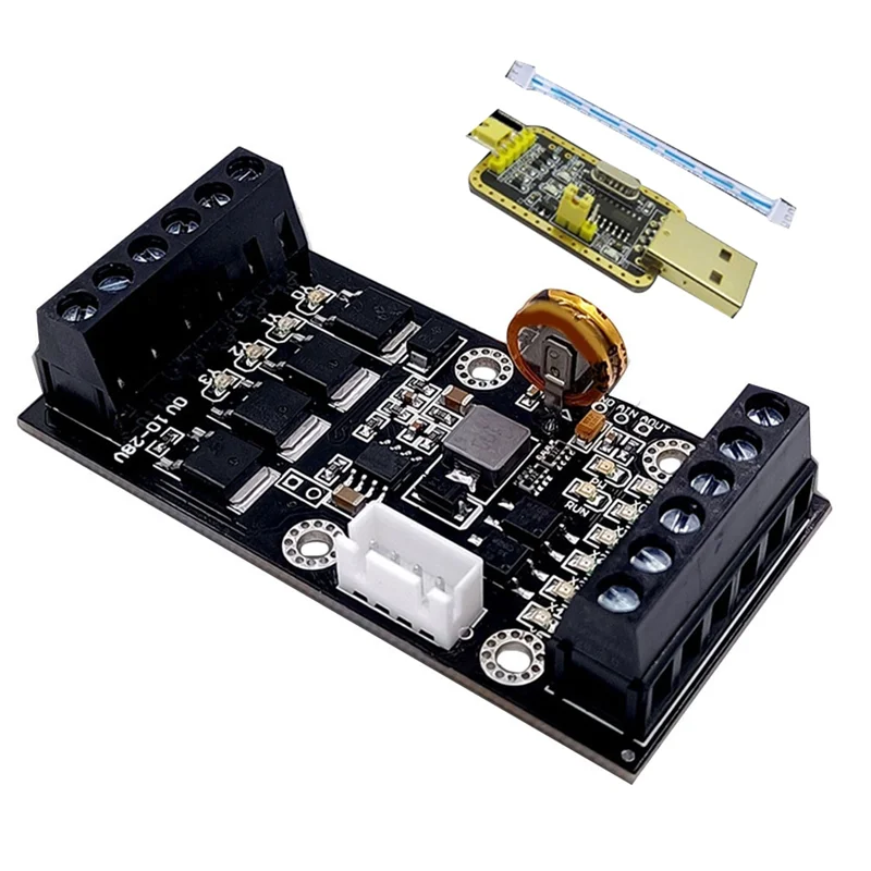 

FX1N-10MT PLC Industrial Control Board+USB-TTL Cable PLC Module Analog Input / Output with Guide Rail Delay Relay Module