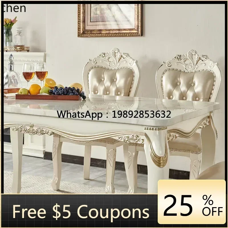 AB dining table and chair combination marble simple small apartment household rectangular solid wood dining table
