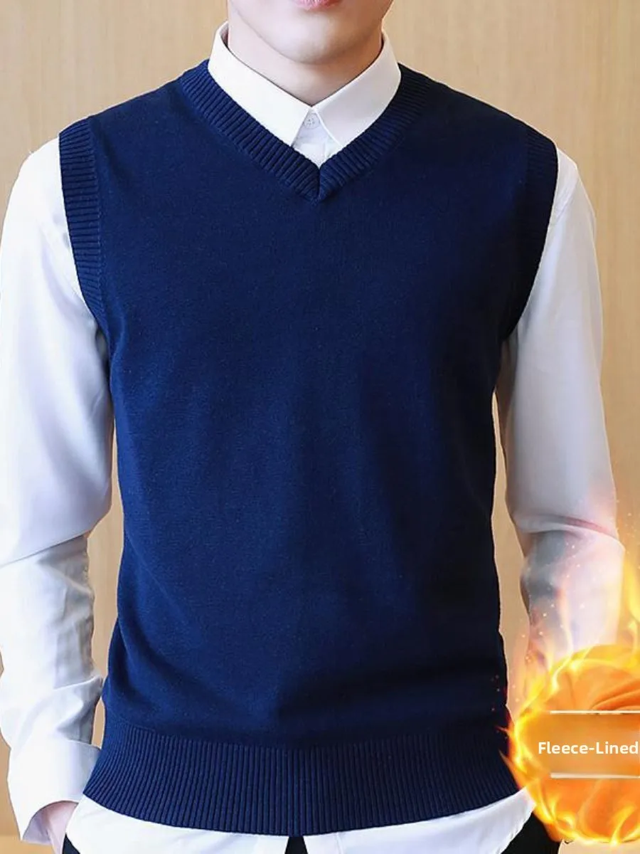 

Мужской вязаный жилет Thiened Fce, теплый зимний повседневный модный жилет-жакет