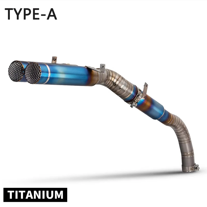 Full Burnt Blue Muffler Tube Double Exit Connect Original Front Pipe Factory Price Escape Titanium Alloy for Honda CBR600RR F5