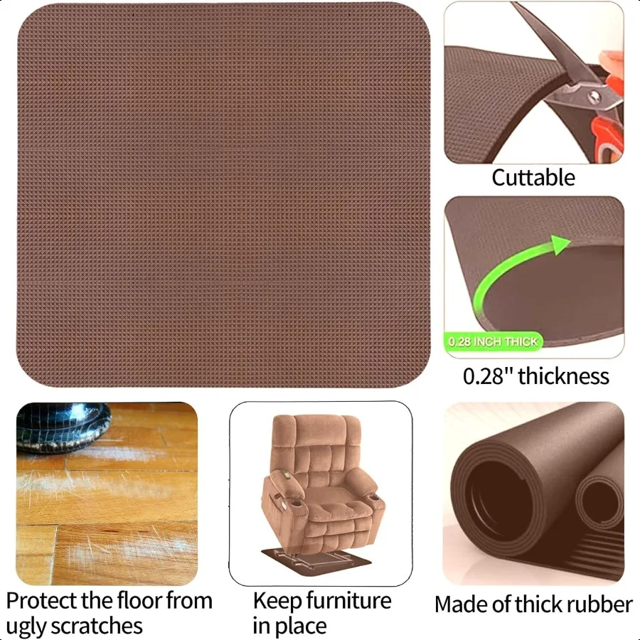 2 قطعة منصات كرسي للأرضيات الصلبة غير S الأثاث القابض وسادة الطابق المطاط MatAnti الشريحة الأثاث وسادة الأرضية الصلبة Prot #3