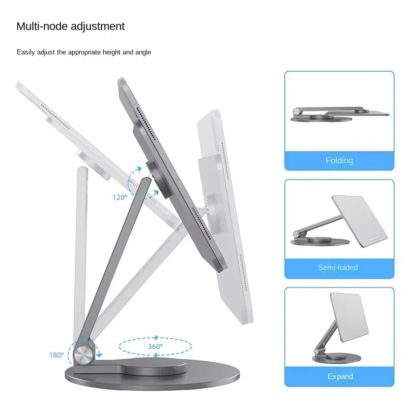 Rotatable Magnetic Stand for Apple IPad Pro Metal Adjustable Angle Magnet Holder for 11/12.9 Inch IPad Pro Air Desktop Bracket