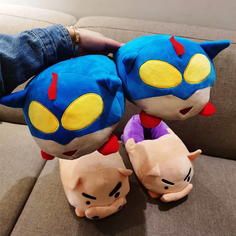 Crayon ShinChans Cartoon Warm Cotton Shoes with Back Cover Extra Large and Thickened Home Slippers Winter Warm Floor Shoes