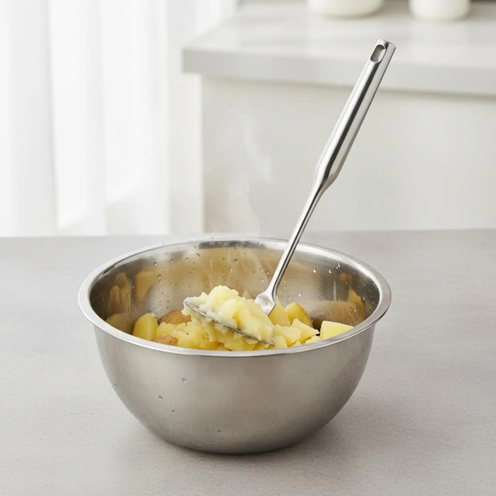 Infant Food Masher Rust Resistant Stainless Steel Masher Manual Potato Press Easy to Clean Household Tool Heavy Duty for Kitchen