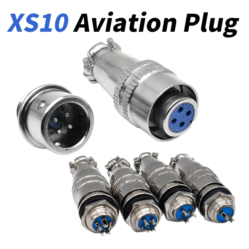 XS10 2/3/4/5 Pin Aviation Plug Panel Socket XS10 2pin 3pin 4pin 5 Pin Fast Self-locking Male Female Plug Cable Connector