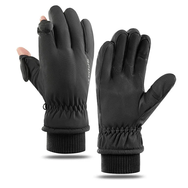 Winter Cycling Waterproof Cold-Proof Thickened Gloves Outdoor Keep Warm Fishing Cycling Ski Gloves