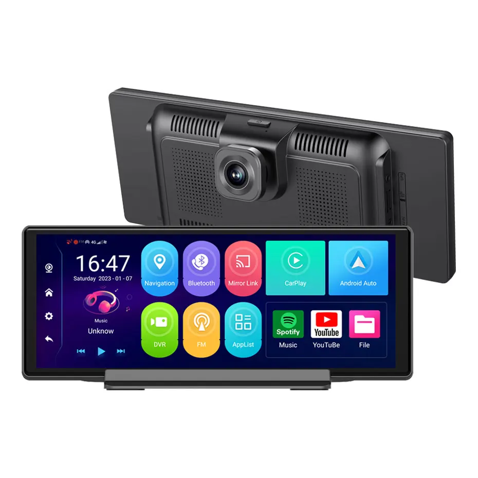 10.26 Inch 4+64GB Android 10 Car DVR 4G WiFi ADAS Dashboard Dash Cam GPS Navi Carplay Rearview Mirror Camera Video Recorder