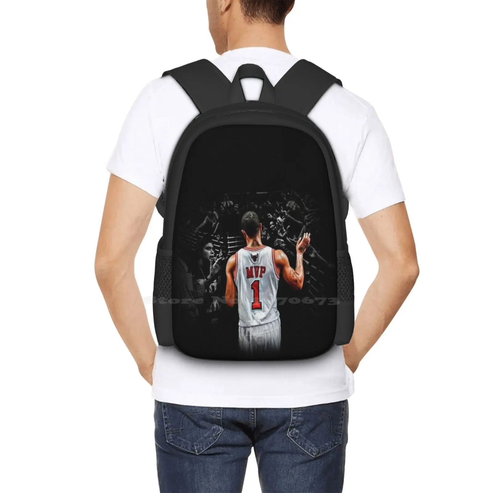 Derrick Rose Wallpaper School Bag Big Capacity Backpack Laptop Derrick Rose Wallpaper