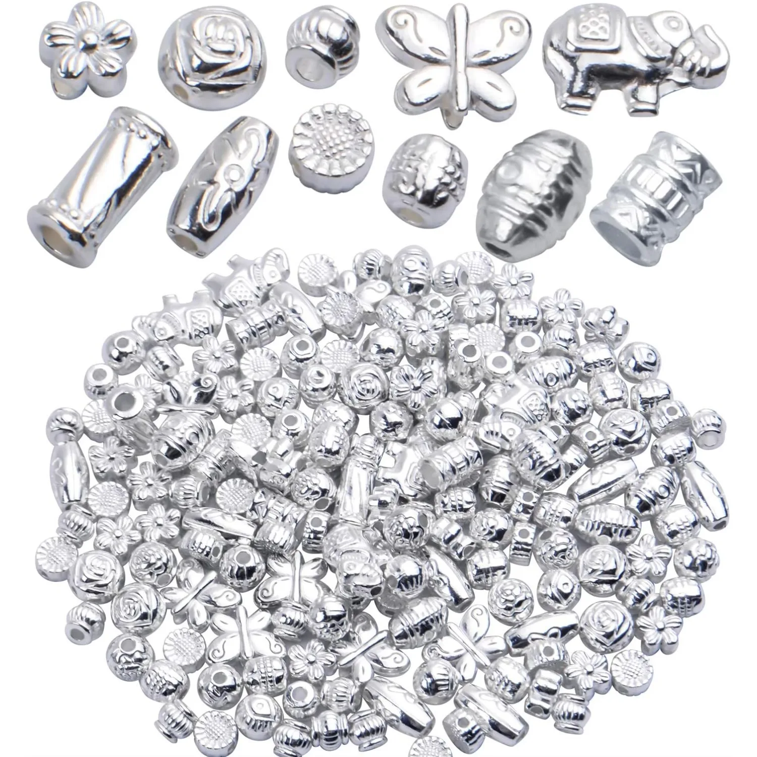 

100 Gram(About 150-200pcs) Spacer Beads Charm Bead Spacers Jewelry Findings Accessories for Bracelet Necklace Jewelry Making