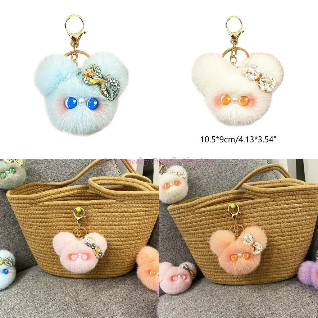 85ae en peluche porte-clés moelleux à balle pendante pendante porte-clés clés accessoires