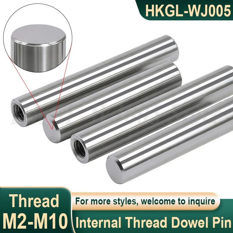 

M2-M10 304 Stainless Steel Internal Thread Cylindrical Pin GB120 Female Thread Locating Pin Dowel Pin Length 6-100mm OD 3-20mm