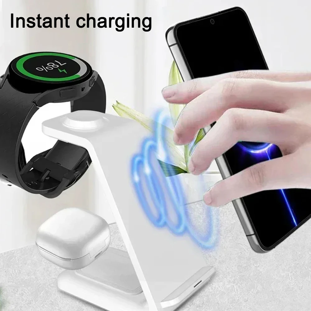 3 In 1 Wireless Charger Stand 30W Fast Charging Station For Samsung Galaxy S23 S22 Watch 6 Pro/5/4/3 Active 1 2 Buds 2 Pro Plus