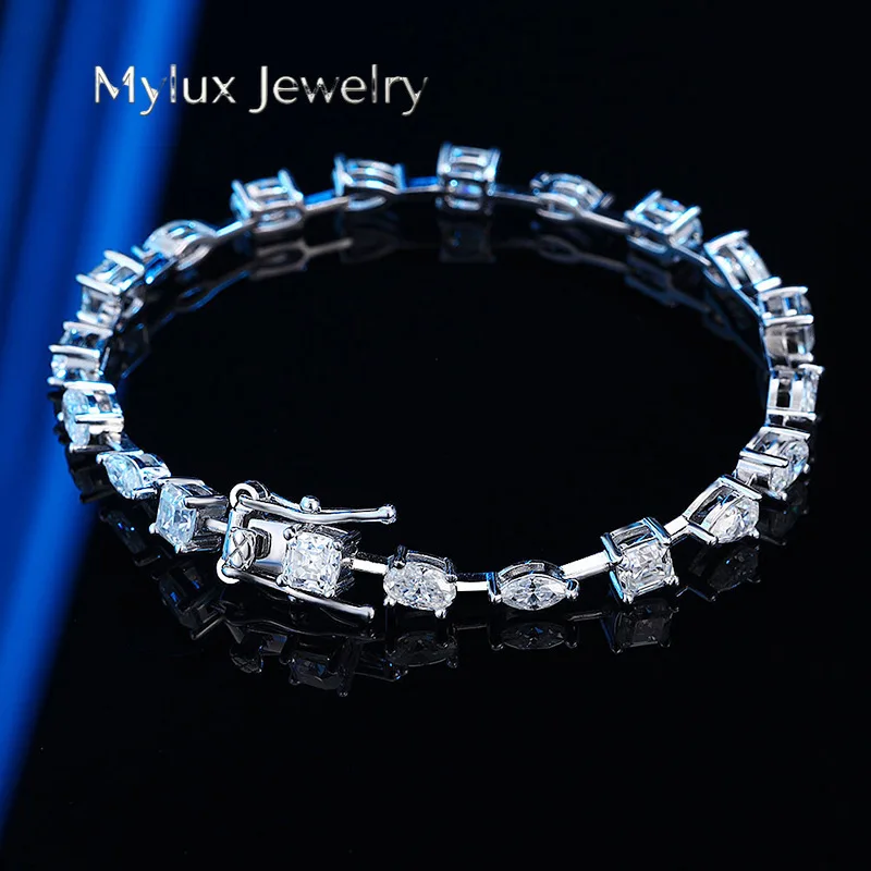 Mylux Jewelry Luxury Solid Platinum PT950 Women's moissanite pear-shaped pagoda denier shaped horse eye stitching special-shaped