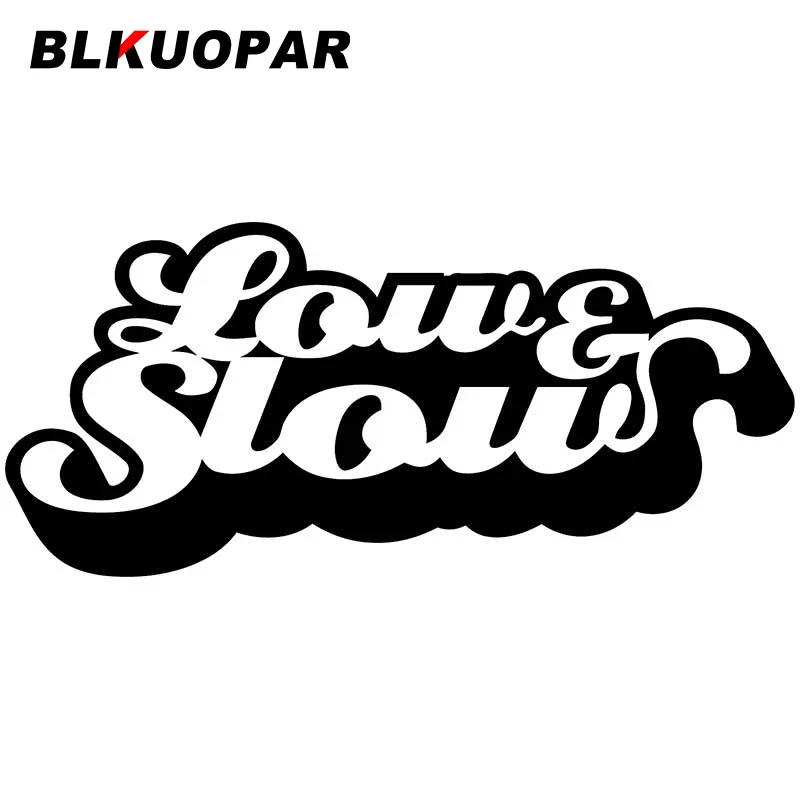 BLKUOPAR for Low and Slow Car Stickers Sunscreen Waterproof Decals Car Accessories Simple Caravan Air Conditioner Decor