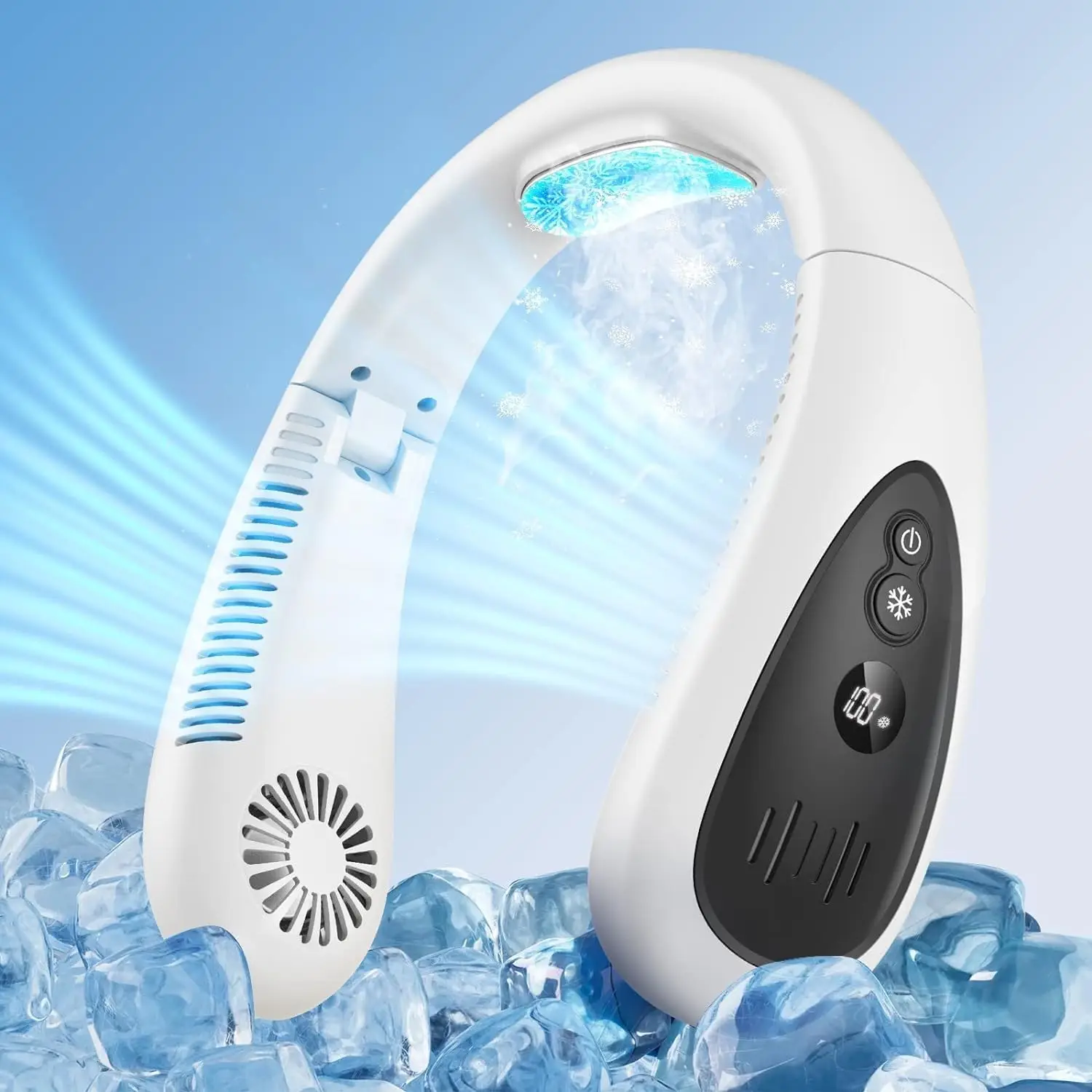 2026 New Upgrade Neck Air Conditioner, Portable Neck Fan With Cooling Plate 360°Cooling Airflow, 5000mah Rechargeable USB Fan