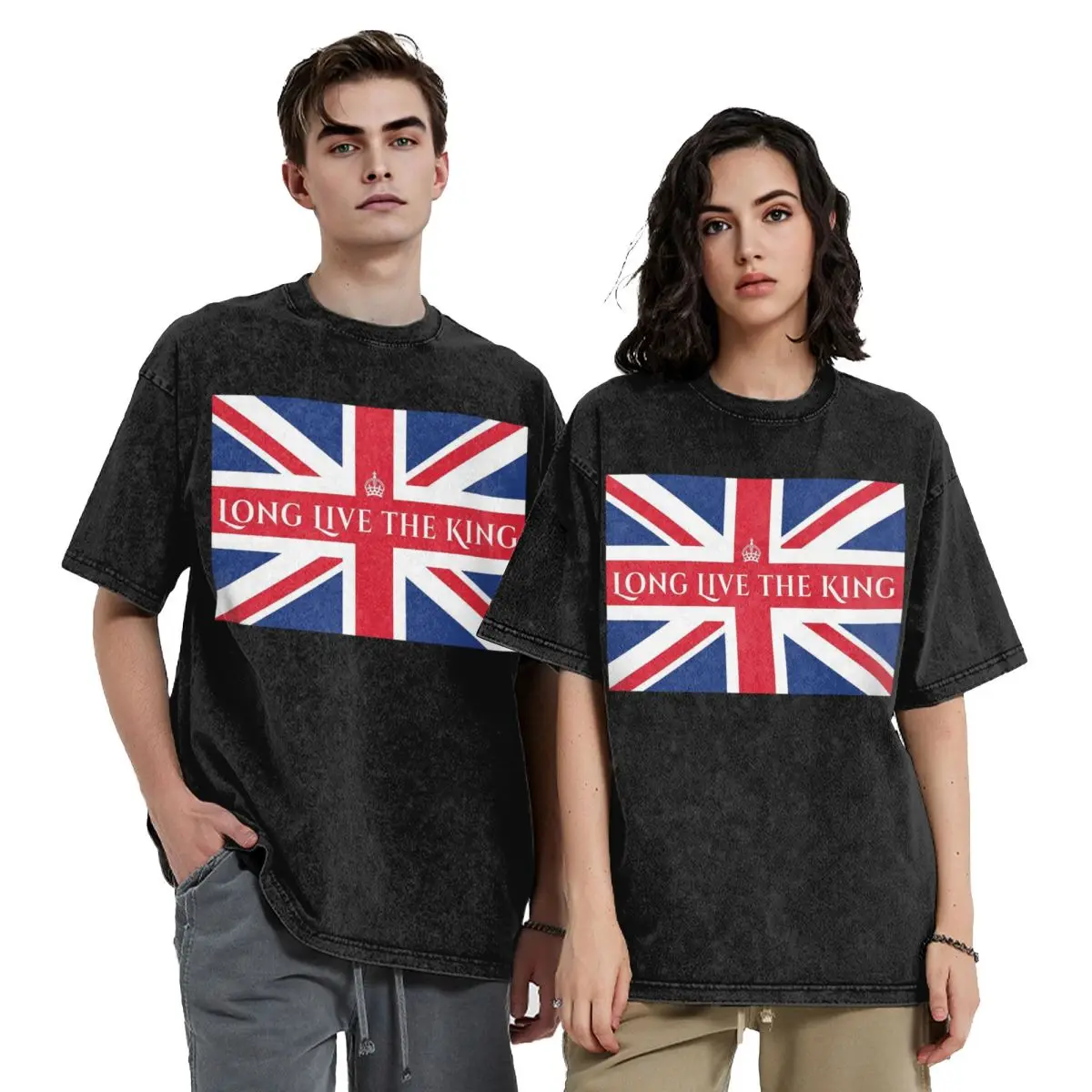 Union Jack Flag Of The UK United Kingdom British Washed T Shirts Casual Short Sleeve Hip Hop T-Shirt Streetwear Tops Tees