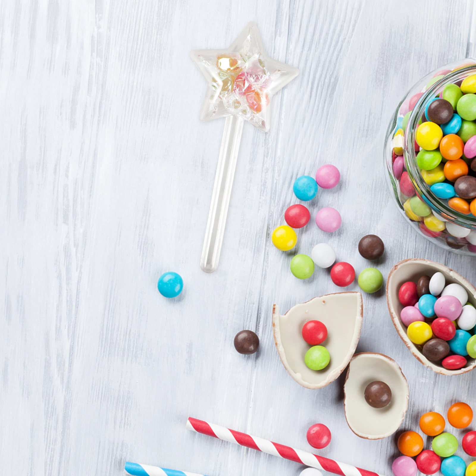 

10Pcs Candy Boxes Star Shape Clear Delicate Design Fairy Wand Party Favor Boxes Multi-Function Wedding Birthday Candy Case