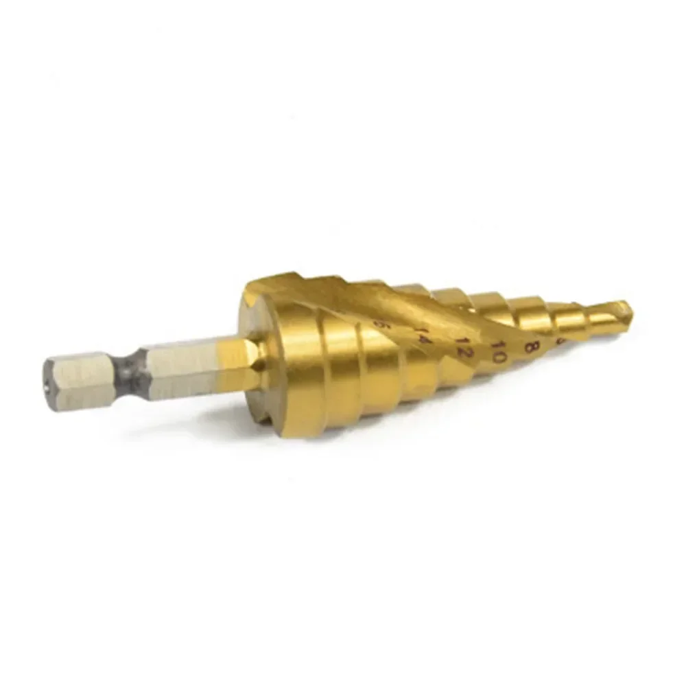 HSS 4241 material triangular handle titanium plated spiral groove step stage drill paddle multi-function 4-20