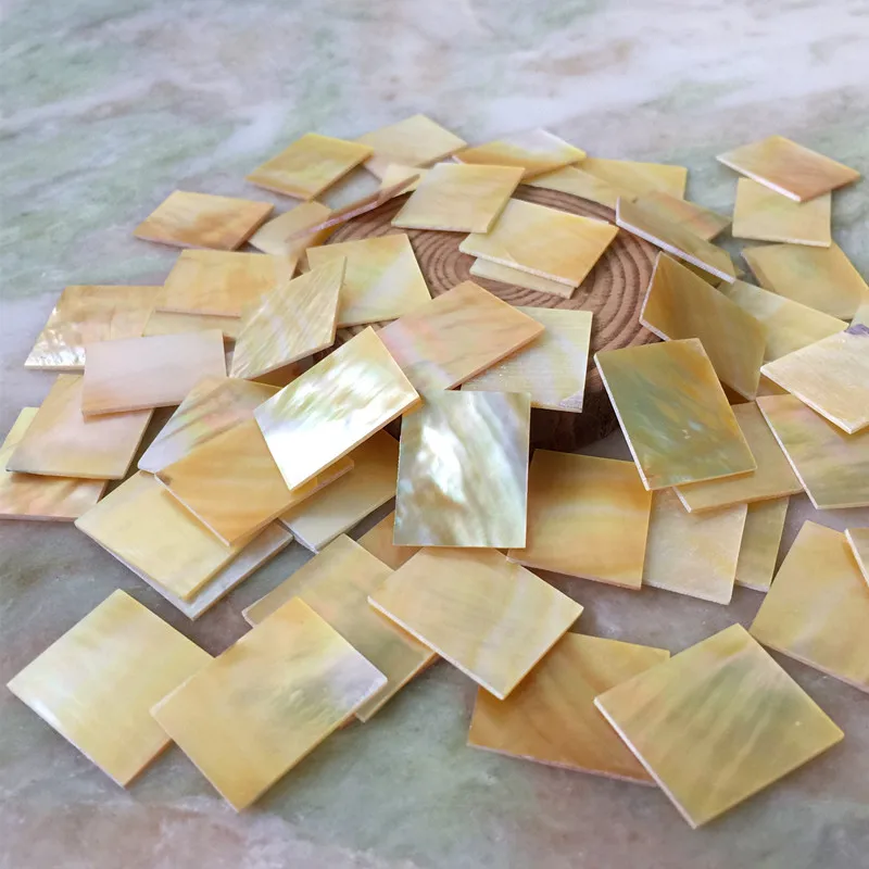 25x20mm Thick 1MM Natural Yellow Mother-of-pearl Inlay Sheet Hand-carved and Embedded DIY Accessory Decorative Material