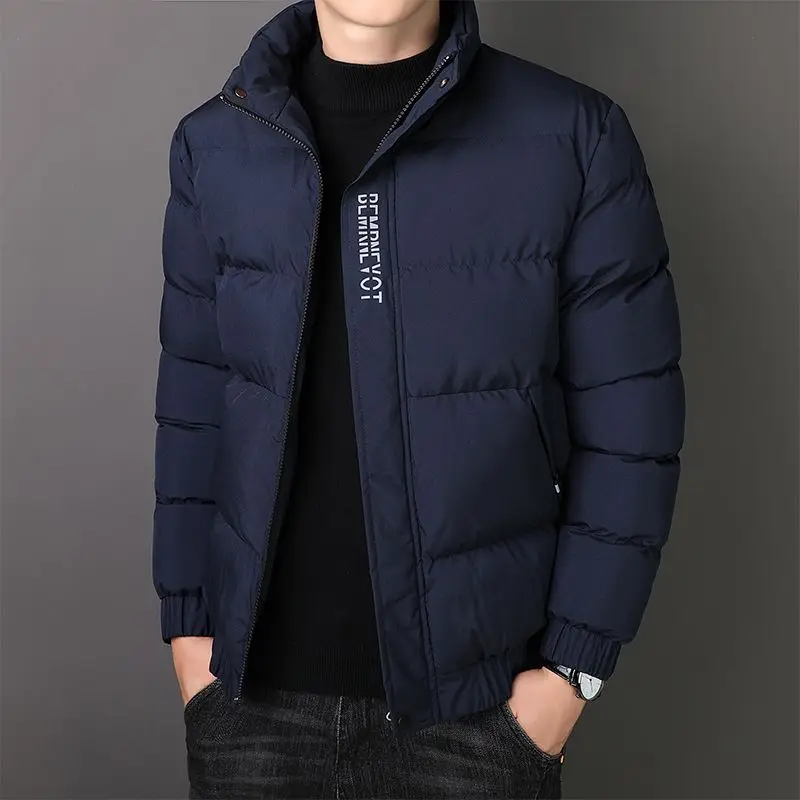 Autumn Winter New Trend Printed Solid Color Down Coats Male Clothes 2023 Fashionable Thick Long Sleeve Men's Zipper Down Coats