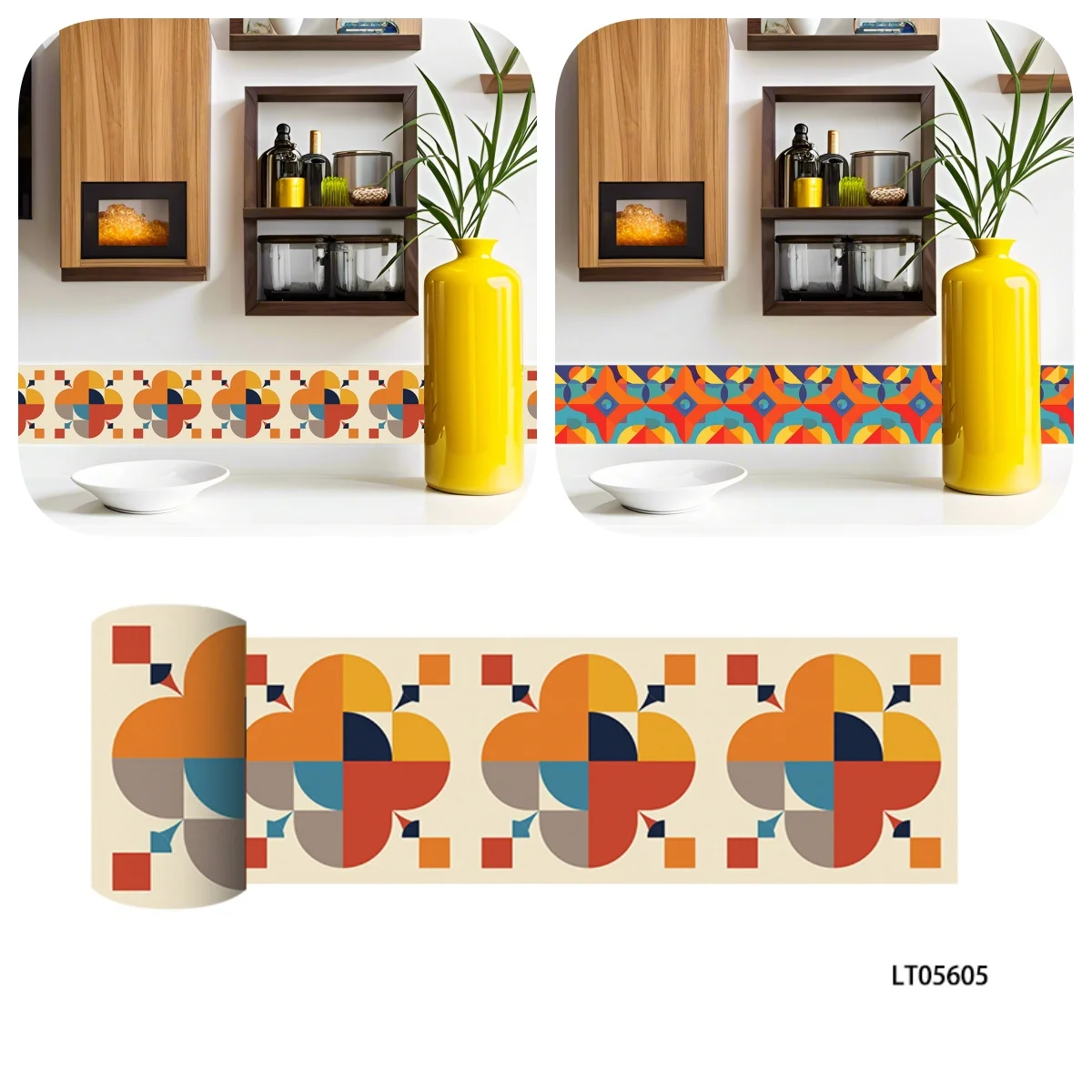 

Self-Adhesive Vinyl Kitchen Wall Stickers Bathroom Tile Stickers Waterproof Windowsill Waistline Baseboard wallpaper for wall