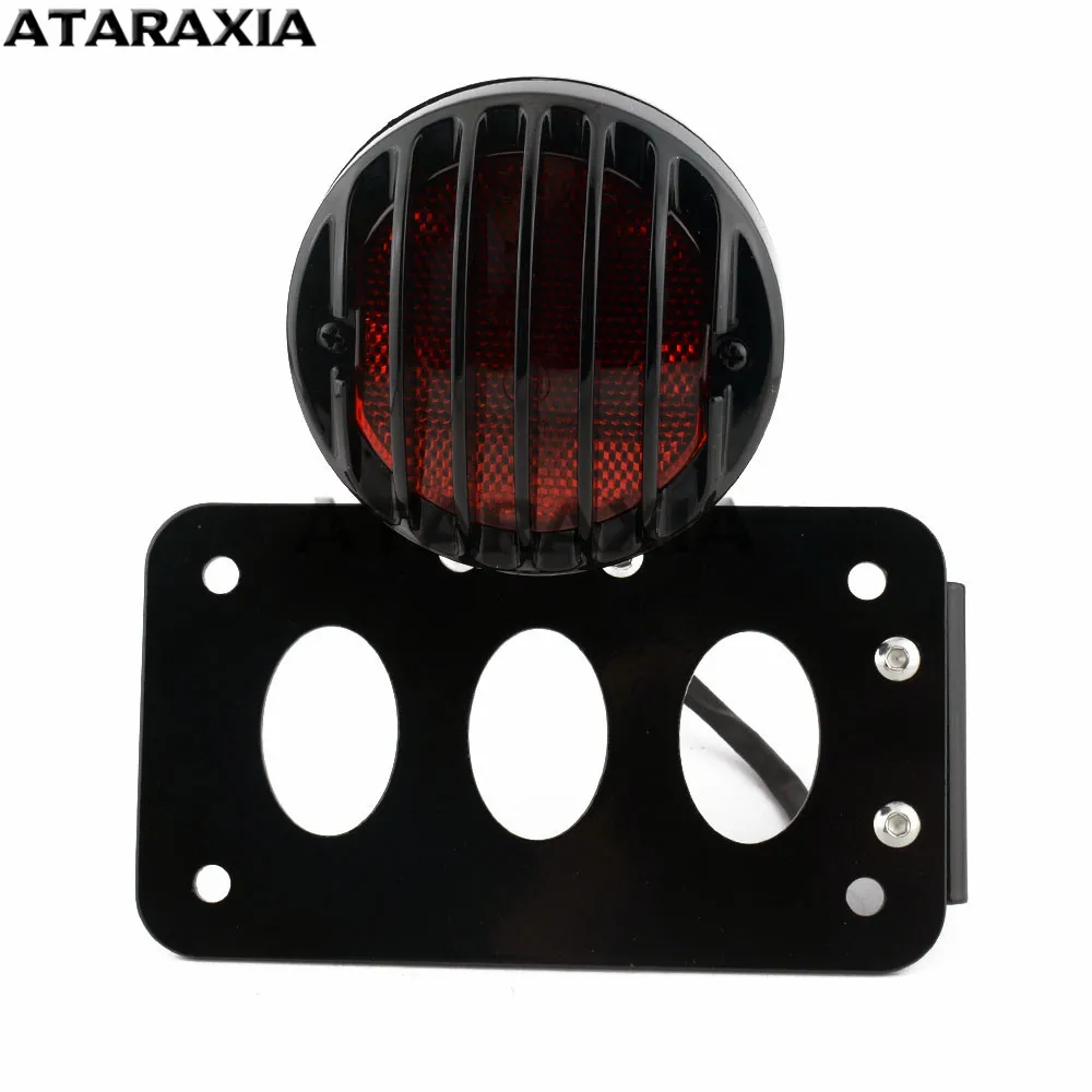12 فولت دراجة نارية الخلفية وقف ضوء الجانب جبل مصباح ليد خلفي رقم الترخيص لوحة قوس ل هارلي سبورتستر المروحيات بوبر #3